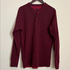 L.L. Bean Men's Deep Red Long Sleeve Henley